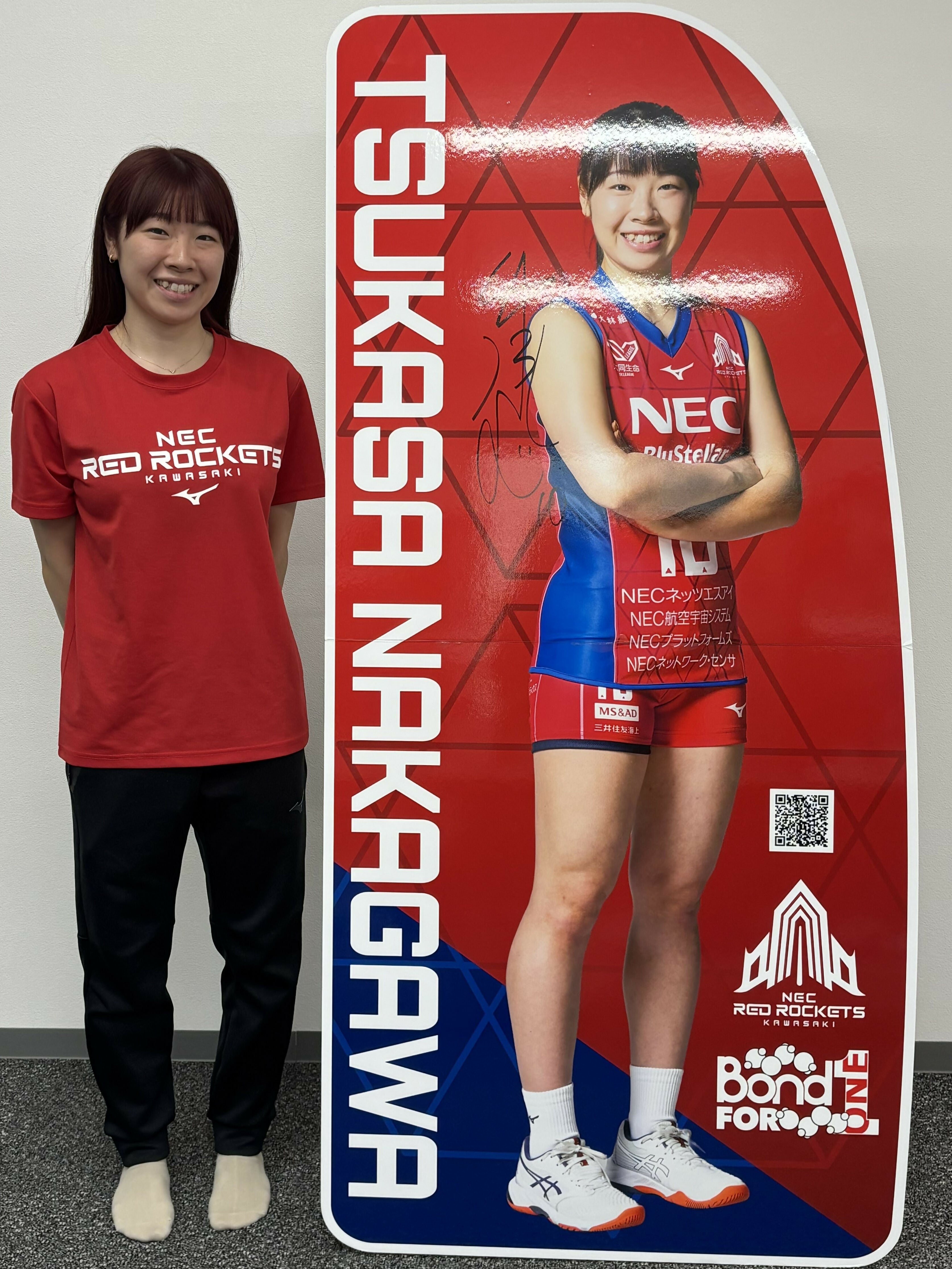 中川つかさ選手]2025-26シーズン等身大パネル(直筆サイン入り)(チェキ