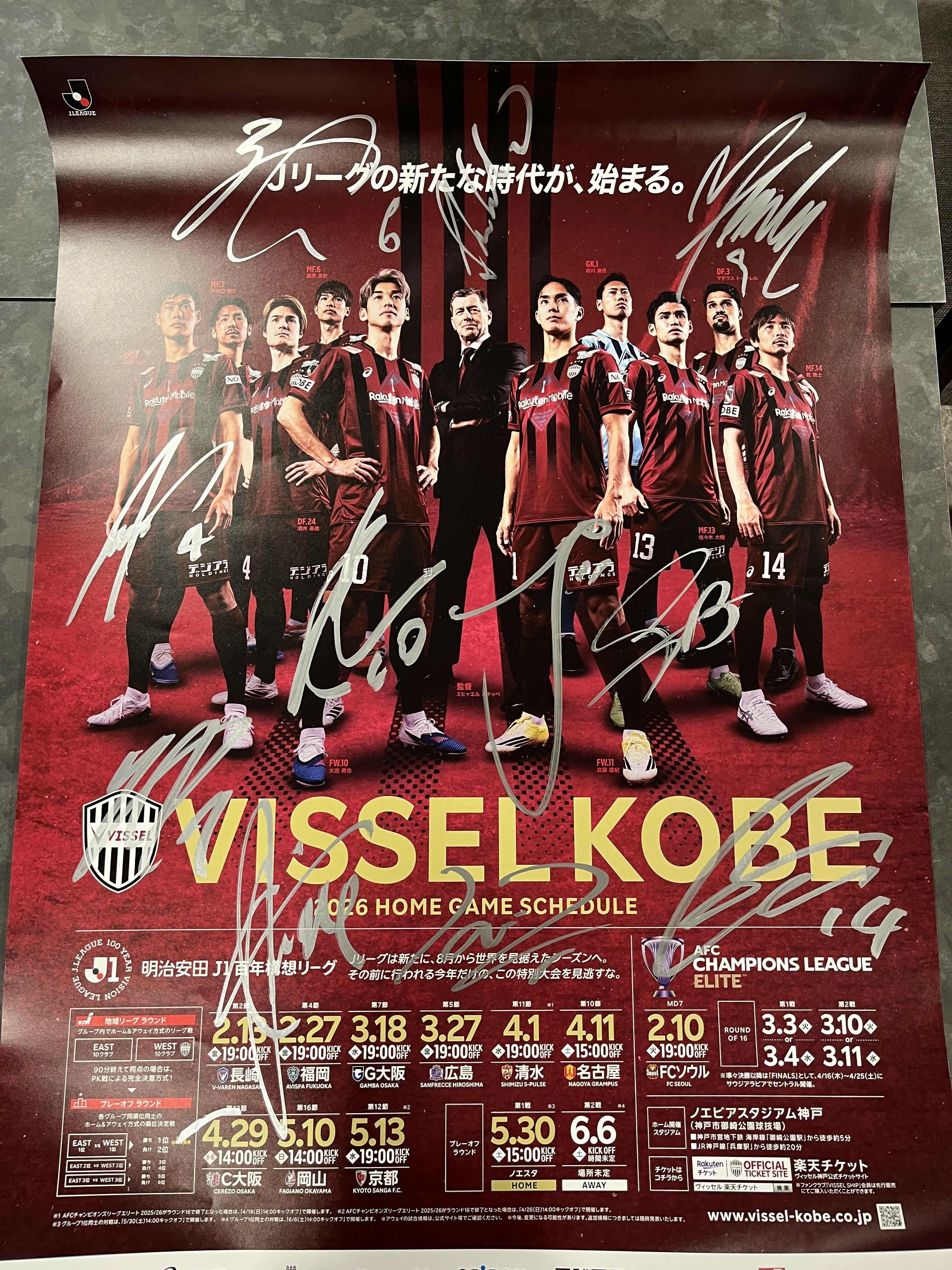 【複数選手】百年構想リーグポスター（直筆サイン入り・非売品）